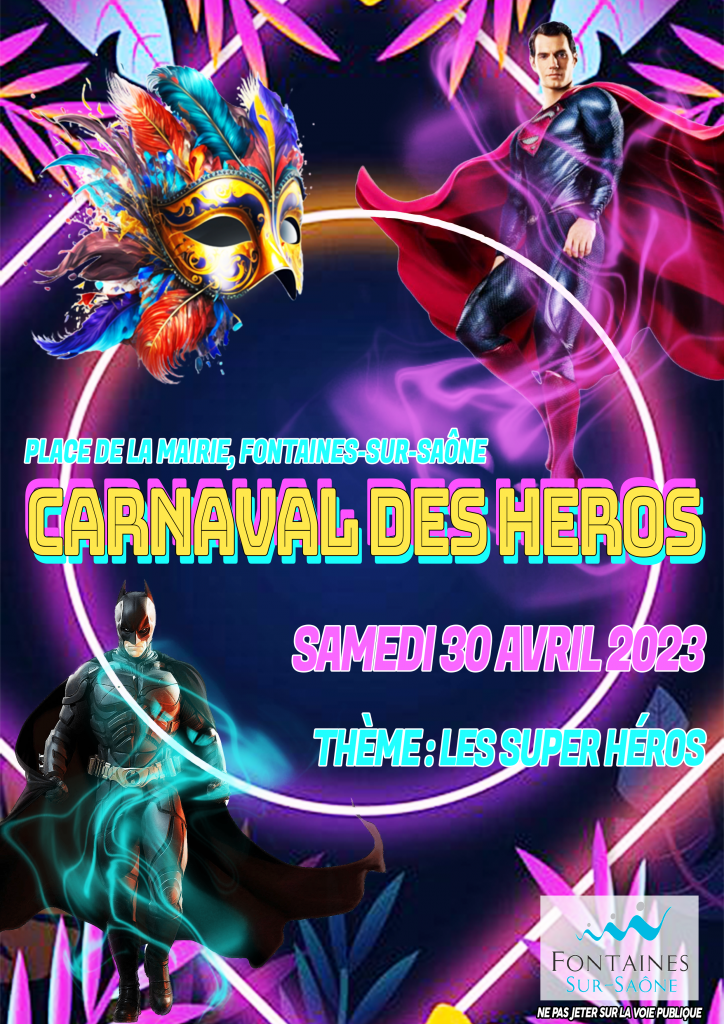 Affiche fictive réalisée pour le carnaval des héros durant mon année de licence
