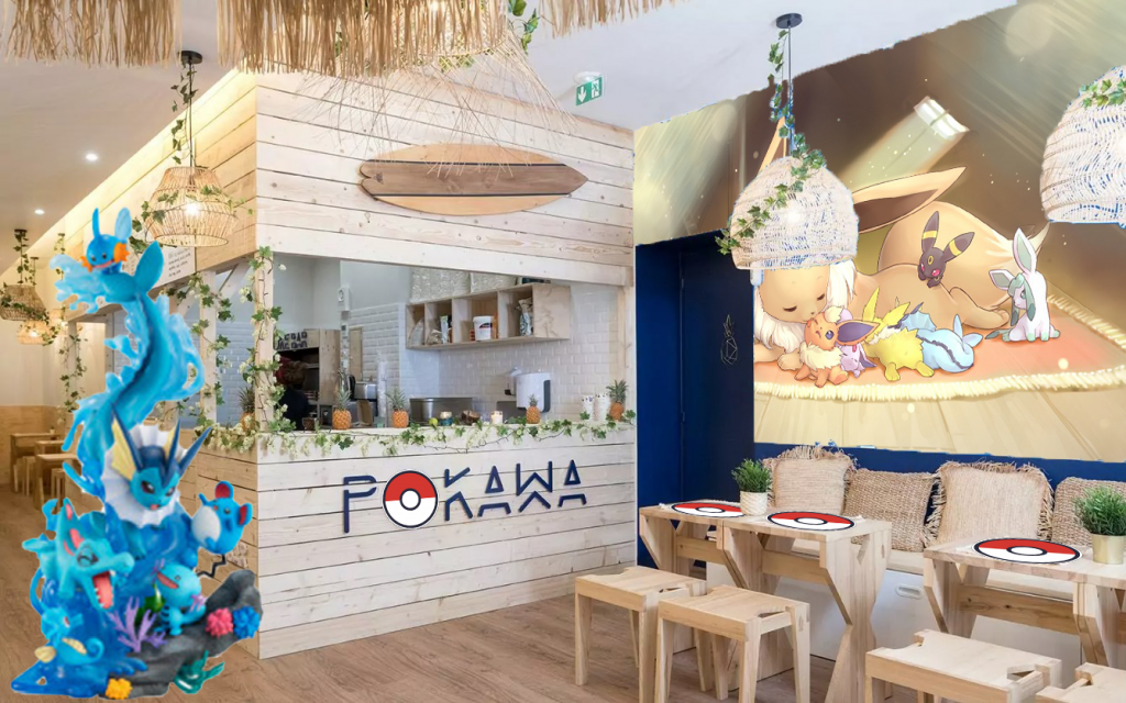 Refonte d'une boutique Pokawa aux couleurs de Pokémon pour un partenariat fictif réalisée durant mon année de licence