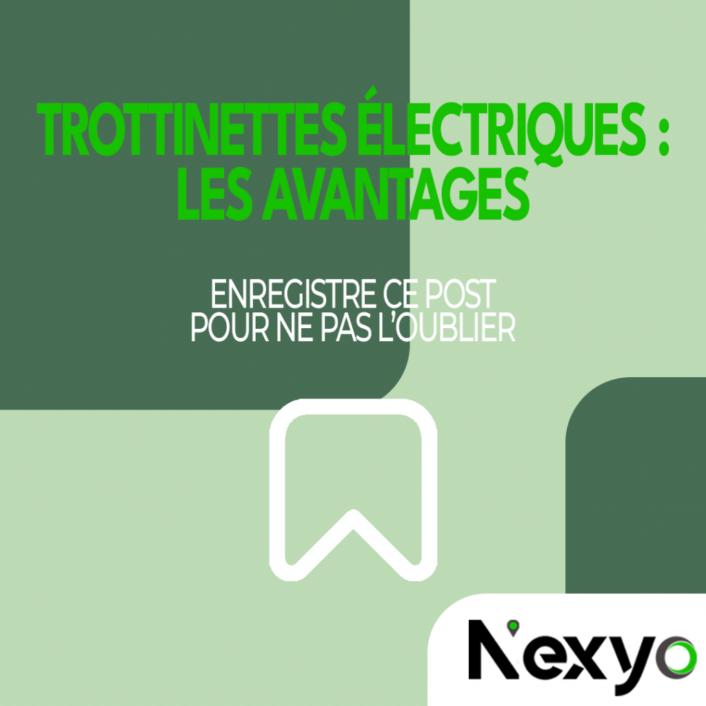 Image d'un carousel fictif de la marque Nexyo réalisé durant mon année de licence mettant en avant les avantages de la trottinette électrique