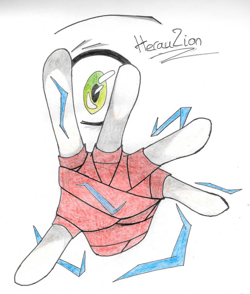 Reproduction d'un dessin du personnage Izuku Midoriya du manga My Hero Academia