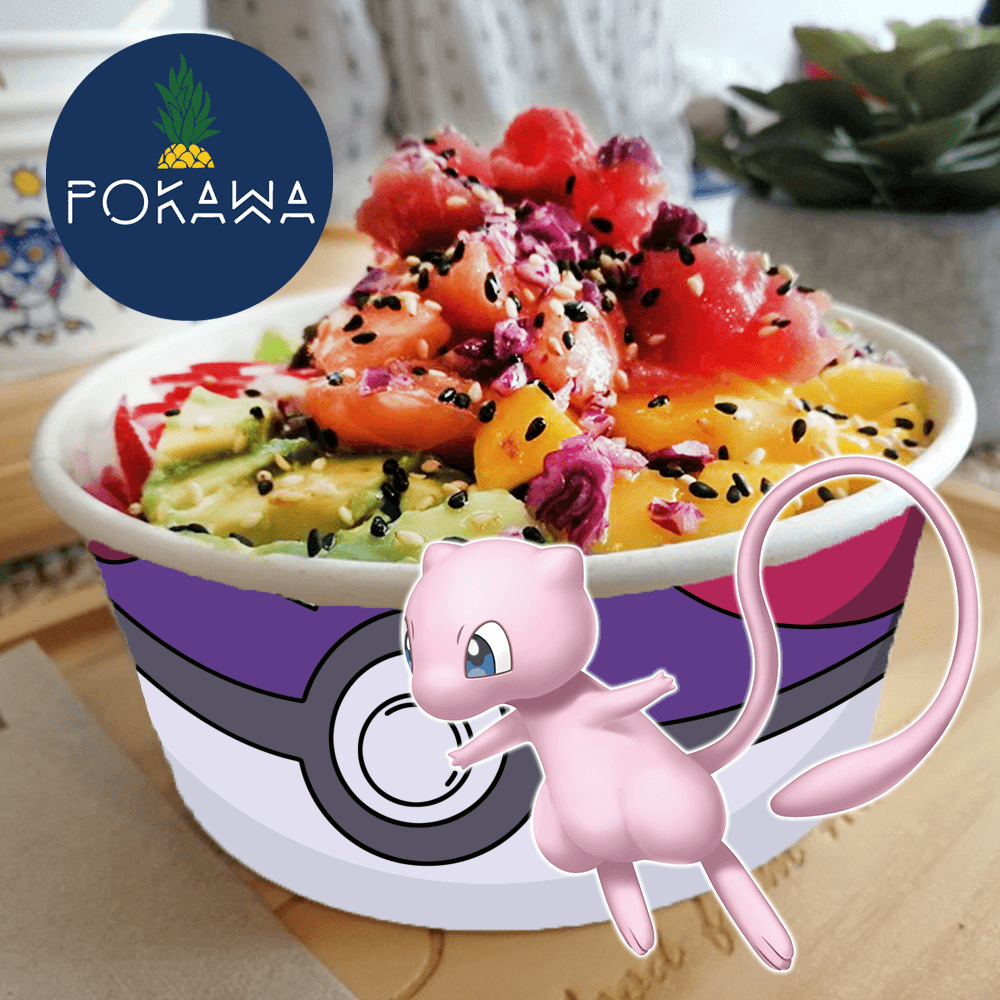 Post Pokémon x Pokawa à l'effigie de Mew réalisé durant mon année de licence