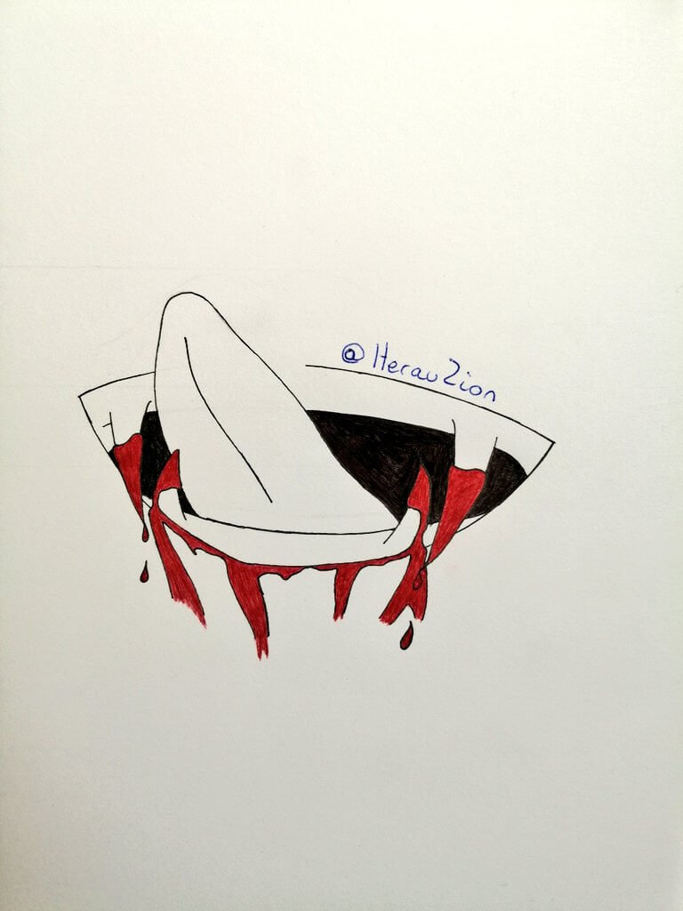 Dessin du 8ème jour de l'Inktober 2020 sur le thème Dents