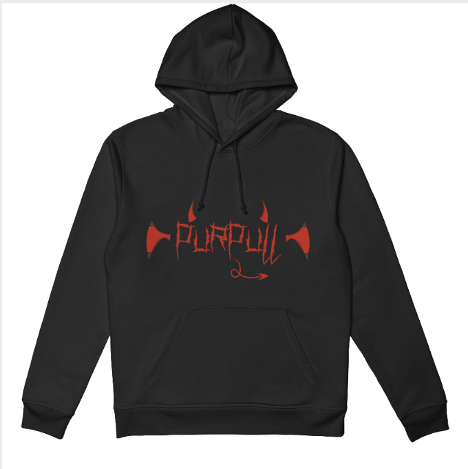 Design pour l'avant du pull "Démon" de la collection "Anges et Démons" d'un projet de marque de vêtements