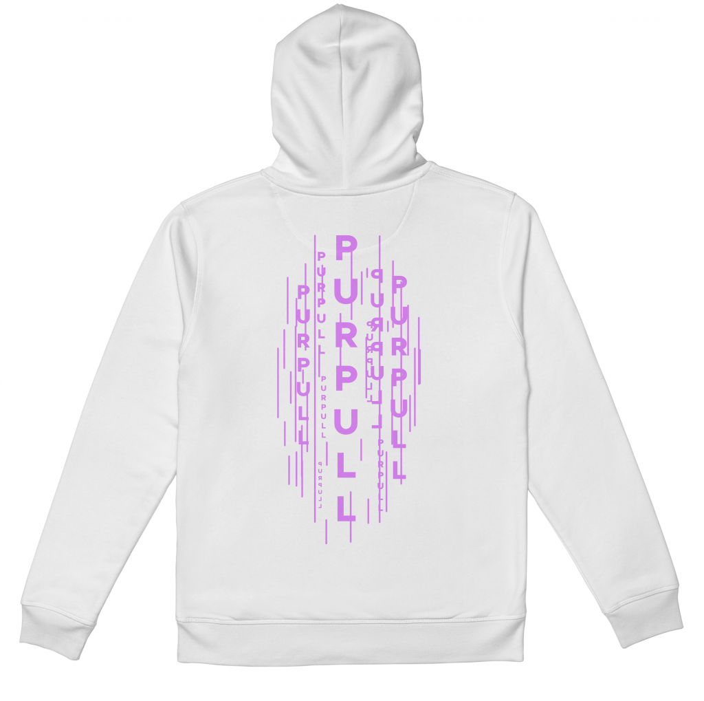 Design du dos du pull "Matrice" de la collection de base d'un projet de marque de vêtements