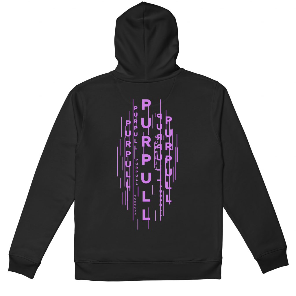 Design du dos du pull "Matrice" de la collection de base d'un projet de marque de vêtements