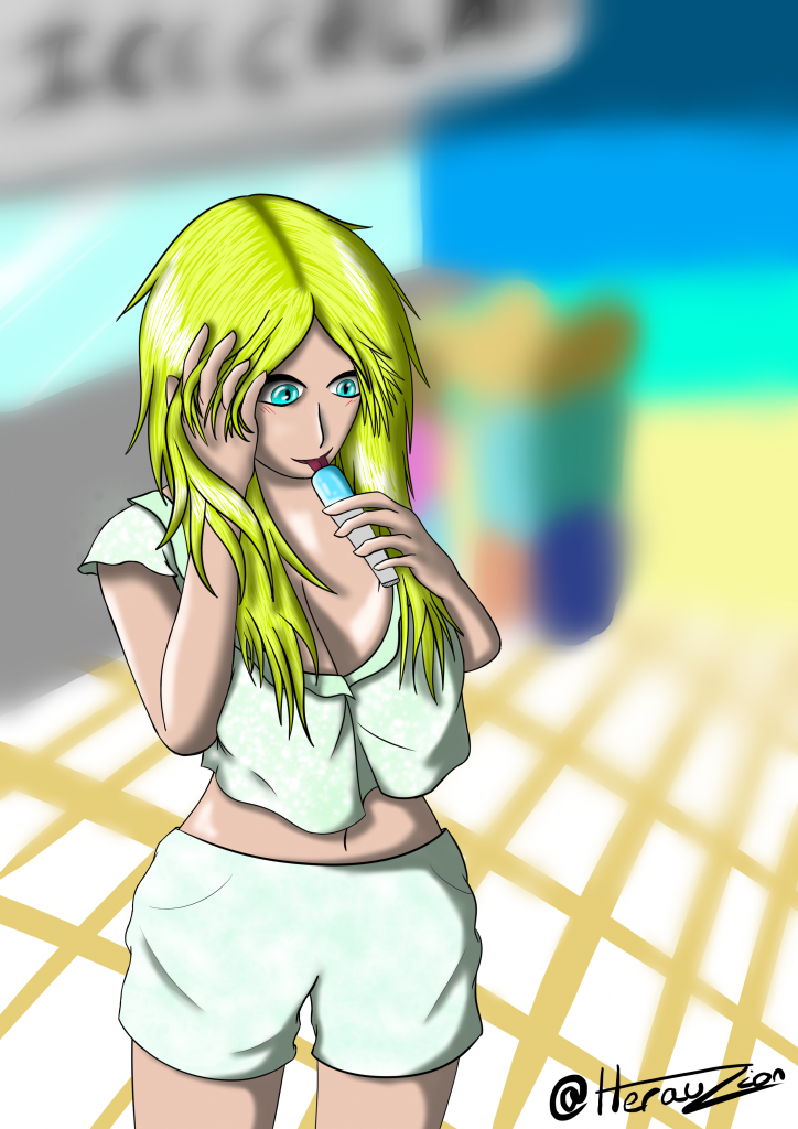 Personnage original pour le concours de ClipStudio Paint, pour l'été, sur le thème des plaisirs de l'été